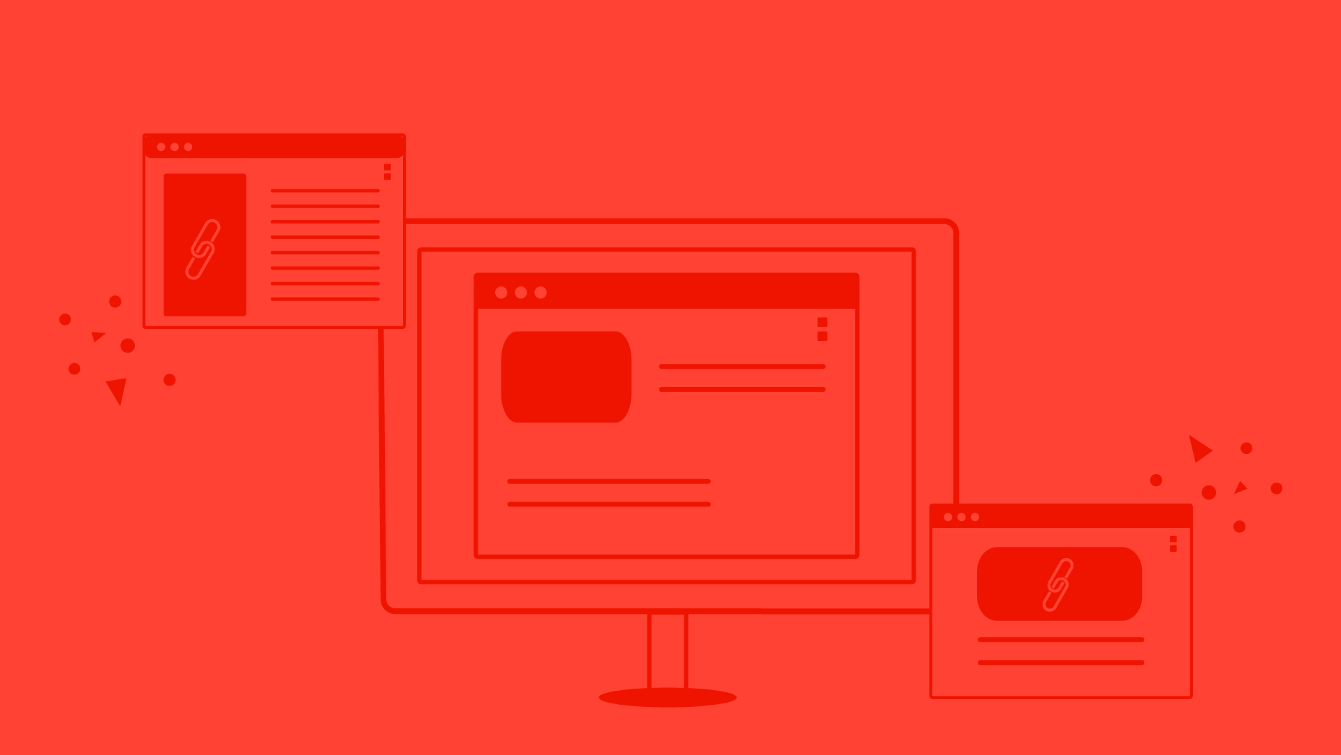 illustration showing backlinks between websites.