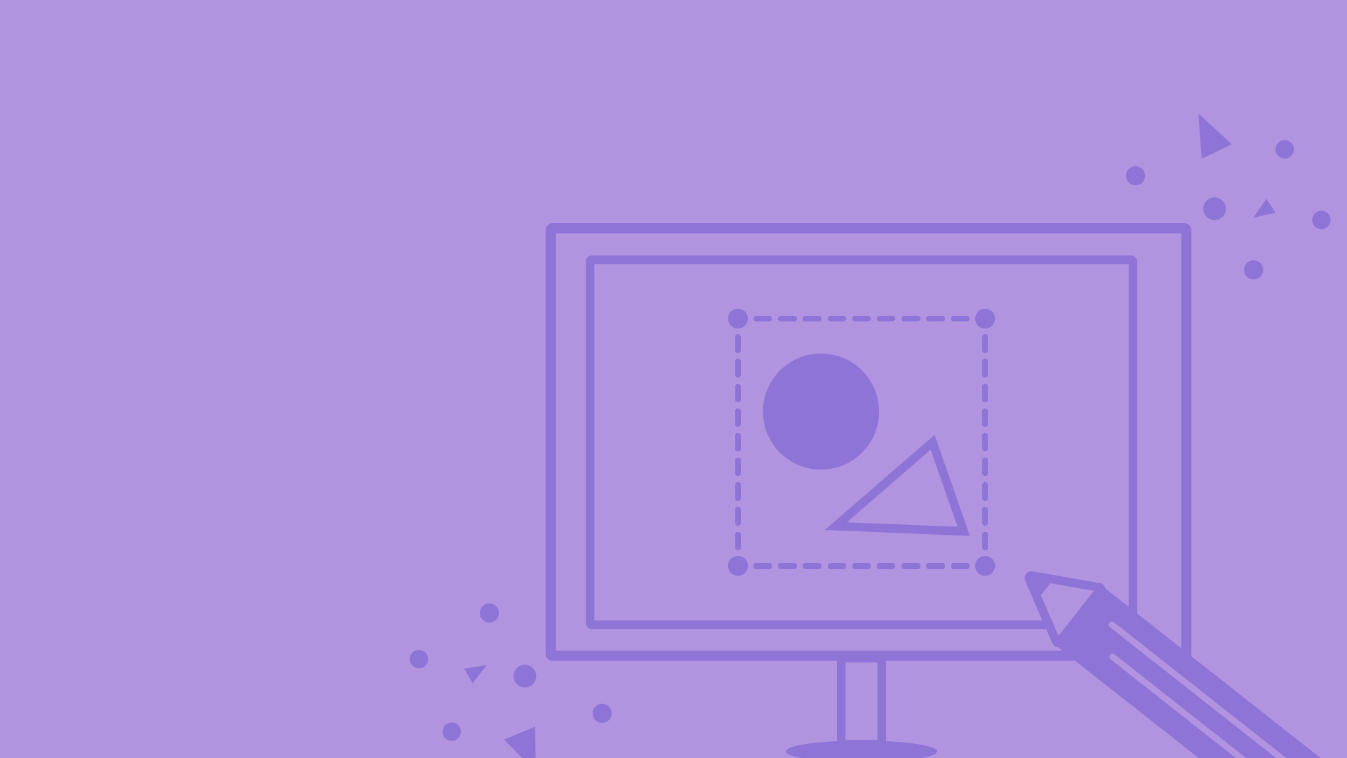 illustration of desktop computer with branding in progress.