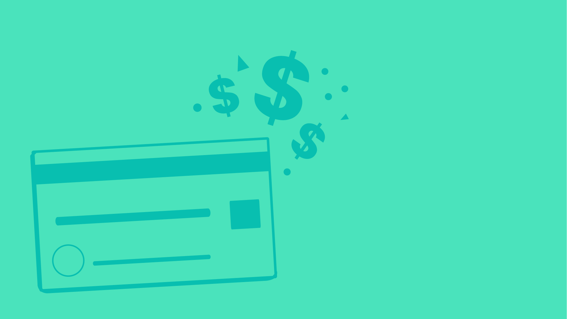 illustration of credit card with marketing budget money coming out of it.